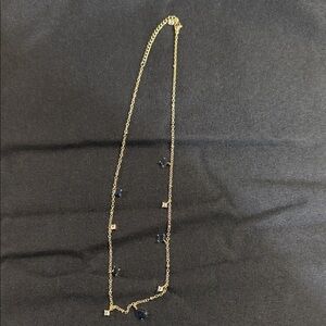 Chic Gold Necklace with Blue Accents